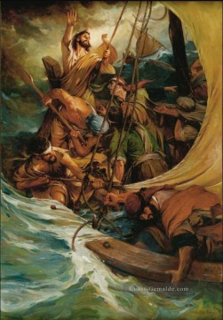 Christentum und Jesus Werke - Peace Be Still Catholic Christian Jesus on water sea storm